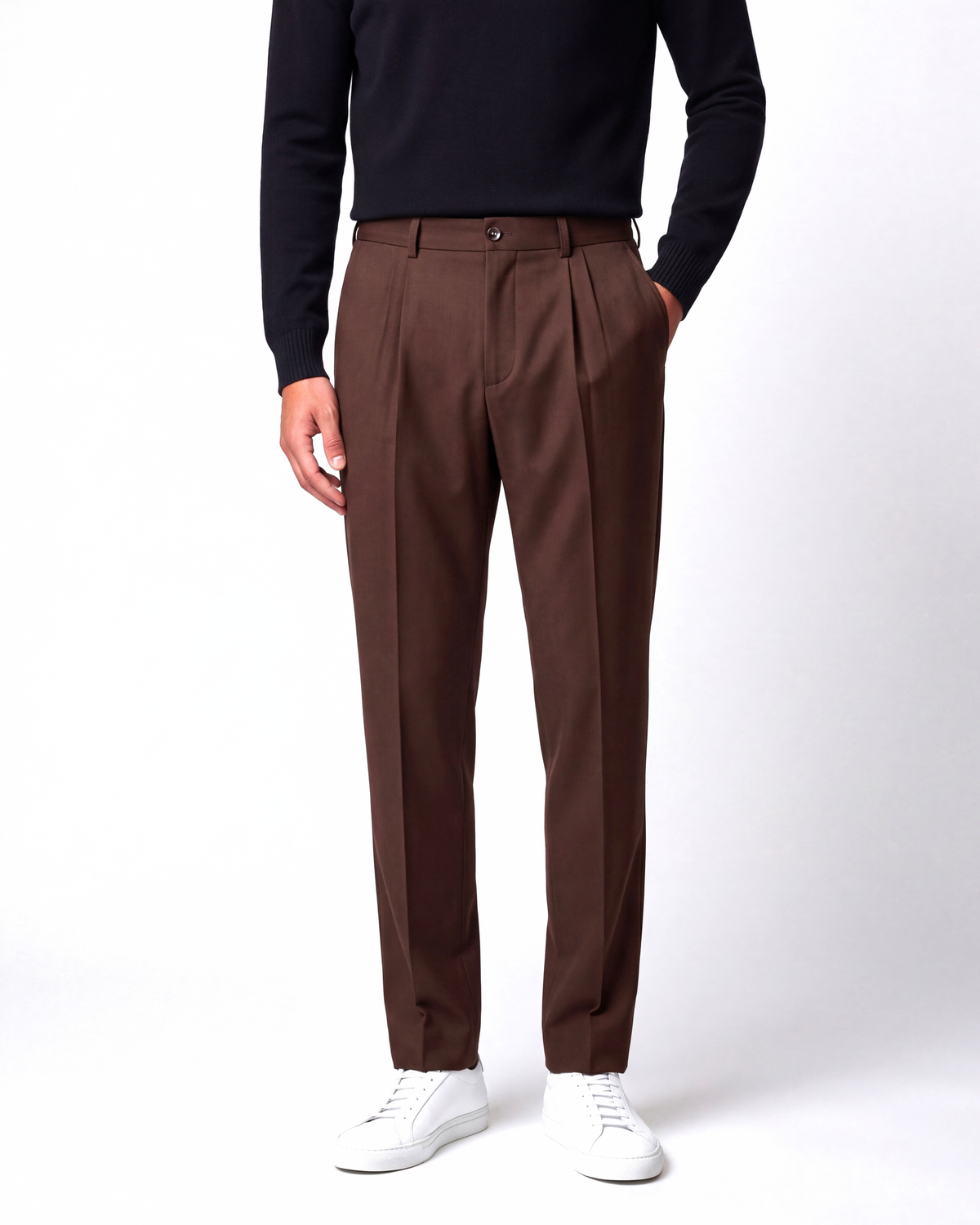Foundational Classic-Fit Trousers Warm Brown