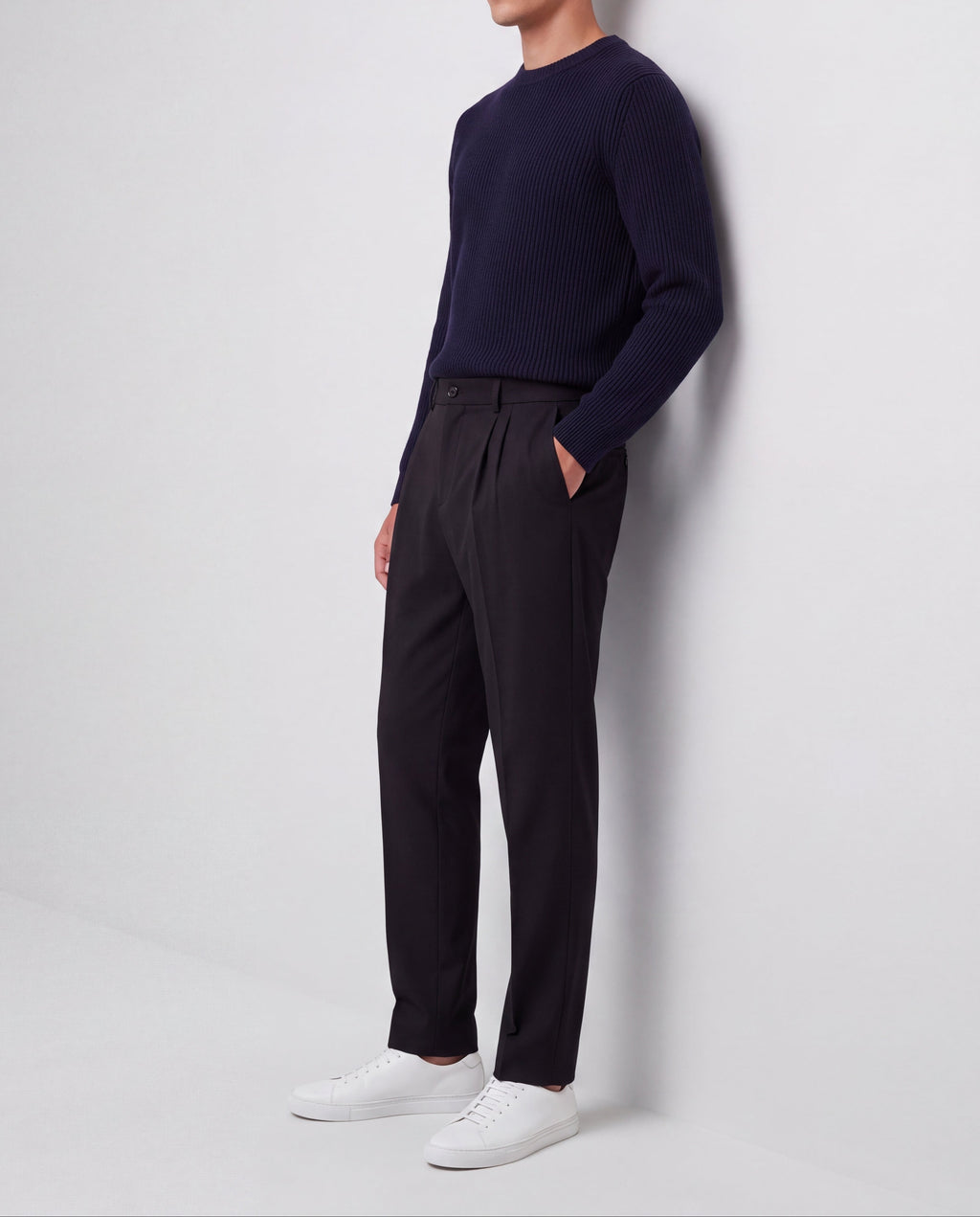 Foundational Classic-Fit Trousers Matte Black