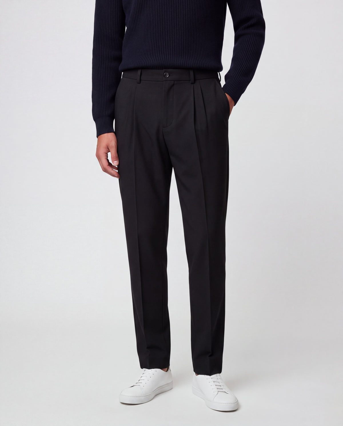 Foundational Classic-Fit Trousers Matte Black