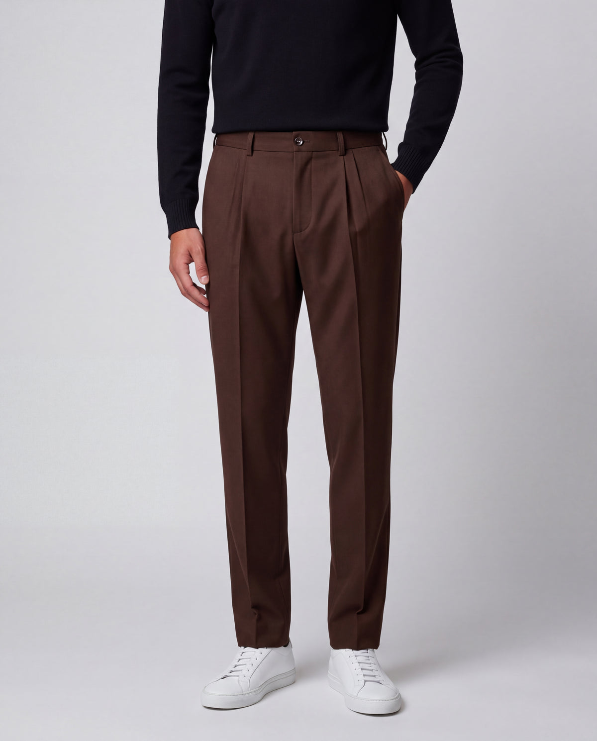 Foundational Classic-Fit Trousers Warm Brown